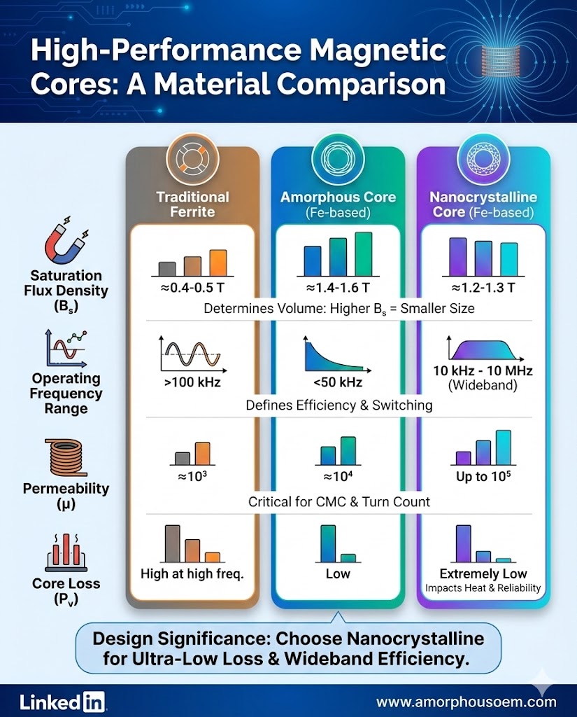 Amorphous vs. Nanocrystalline Cores: The Critical Selection for EVs and PV Inverters